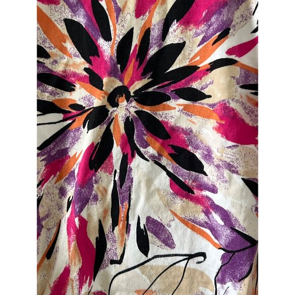 Additions By Chicos Button-Up Floral Jacket Size 2 Multicolor Cotton/Spandex - Picture 7 of 9